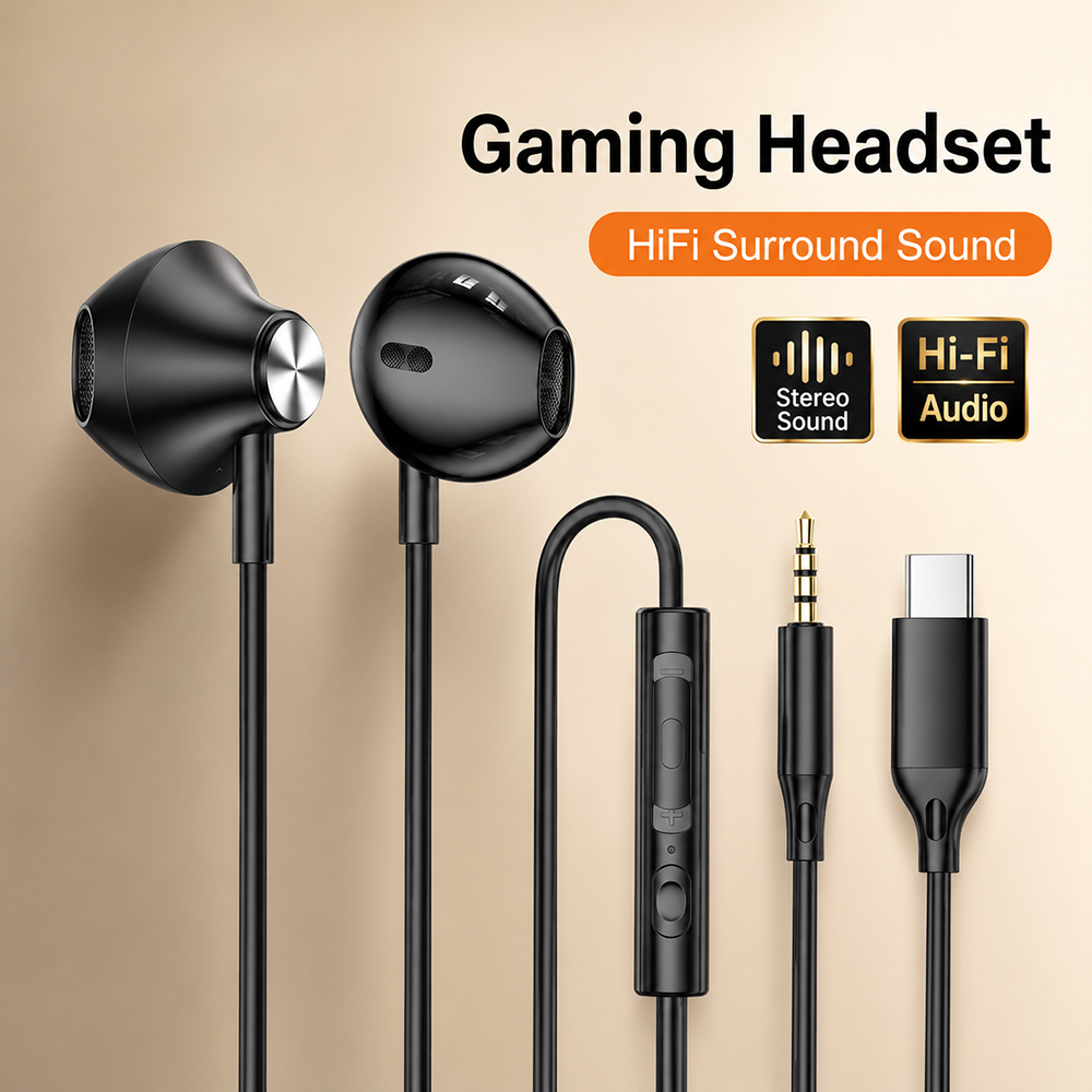 Tablet Pc Accessories - HiFi-Surround-Kopfhörer, Bass-Stereo-Sound für iPhone, Xiaomi, Huawei,