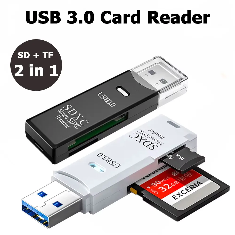Tablet Reading Accessories - 2-in-1-Kartenleser USB 3.0/2.0 Hochgeschwindigkeits-Kartenleser für Tablet,