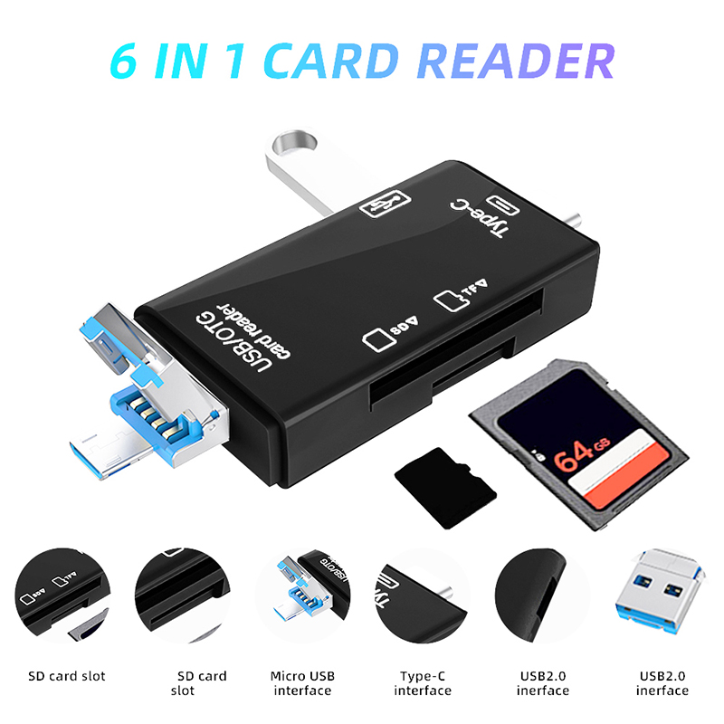 Tablet Reading Accessories - USB Typ C Kartenleser 6-in-1 OTG