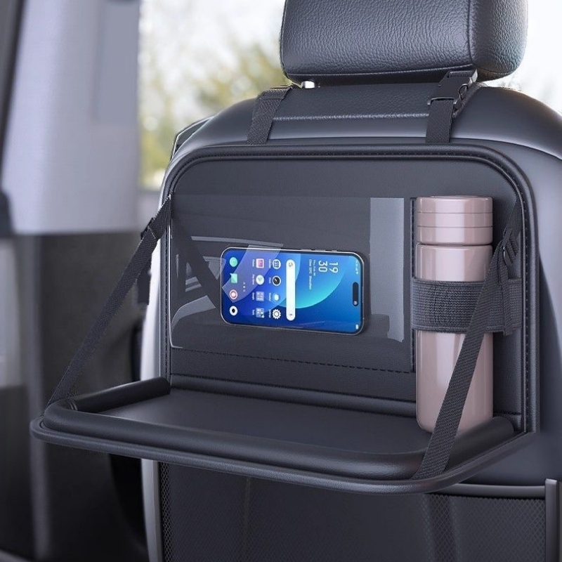 Toddler Tablet Accessories - Auto-Rücksitz-Organizer Faltbarer Tisch aus PU-Leder mit