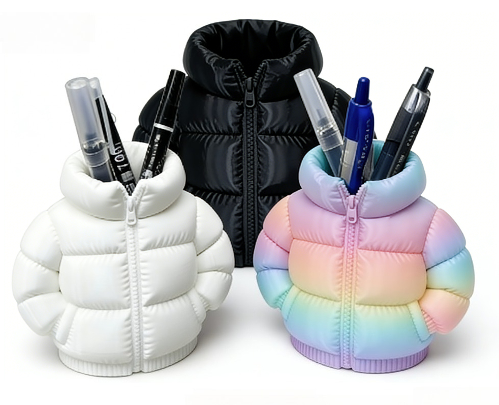 Tablet Reading Accessories - Kreativer 3D-Gedruckter Stifthalter in Daunenjackenform, in