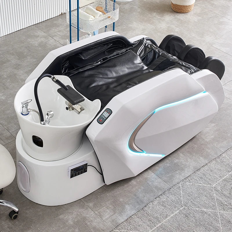Massage Table Accessories Uk - Haarwaschstuhl für Schönheitssalon, elektrischer Massagetischkopf, Spa-Shampoo-Bett.