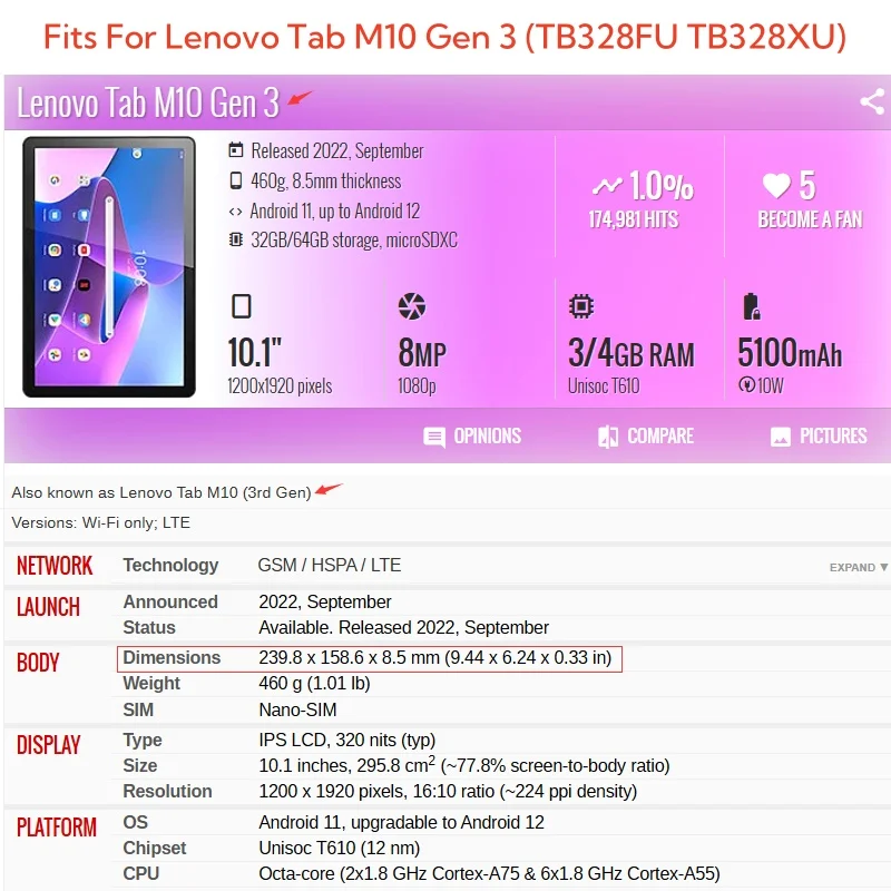 Capa Für Lenovo Tab M10 3rd Ge – Tablet Accessories Lenovo Bewertung und Preis